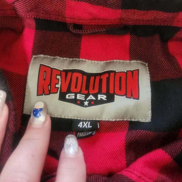 Revolution Gear Shirt By UNIK Men 4XL Flannel Plaid Lumberjack Button-down cabin - Picture 3 of 11